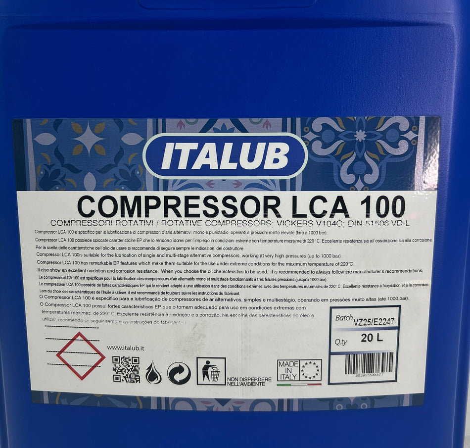 Lubrificante Italub COMPRESSOR LCA 100